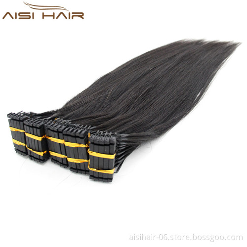 Aisi Hair New Arrival 100% Indian  Human Line Crochet Hair Clip in 6D Hair Extensions
